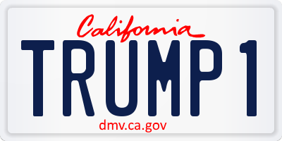 CA license plate TRUMP1