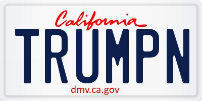 CA license plate TRUMPN