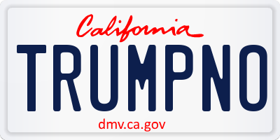 CA license plate TRUMPNO