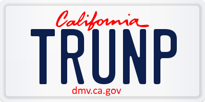 CA license plate TRUNP