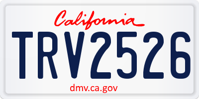 CA license plate TRV2526