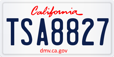 CA license plate TSA8827