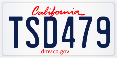 CA license plate TSD479