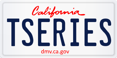 CA license plate TSERIES