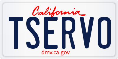 CA license plate TSERVO
