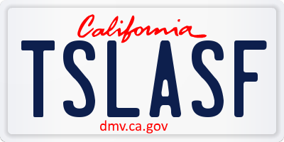 CA license plate TSLASF