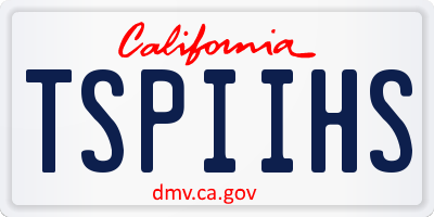 CA license plate TSPIIHS