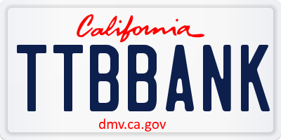 CA license plate TTBBANK