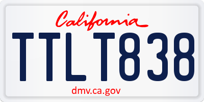 CA license plate TTLT838