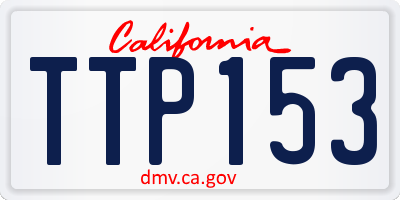 CA license plate TTP153