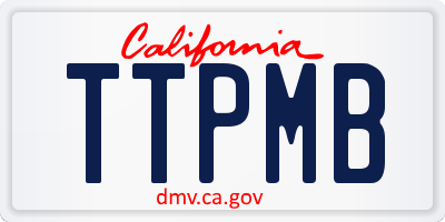 CA license plate TTPMB