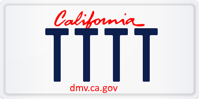 CA license plate TTTT