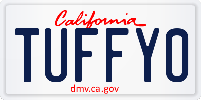 CA license plate TUFFY0