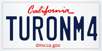 CA license plate TURONM4