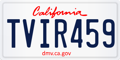 CA license plate TVIR459