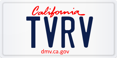 CA license plate TVRV