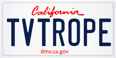 CA license plate TVTROPE