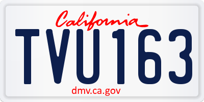 CA license plate TVU163