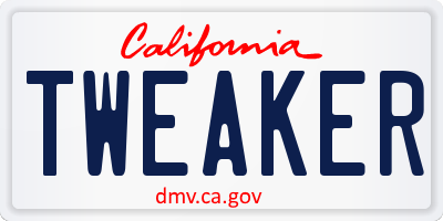 CA license plate TWEAKER