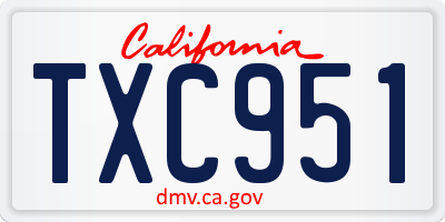 CA license plate TXC951