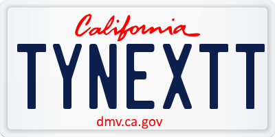 CA license plate TYNEXTT