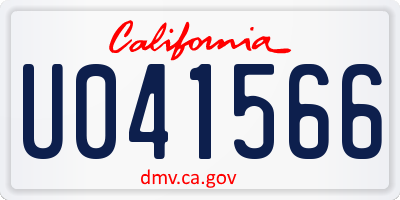 CA license plate U041566