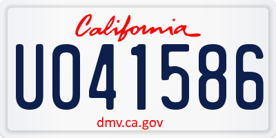 CA license plate U041586