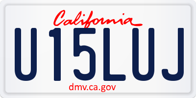 CA license plate U15LUJ