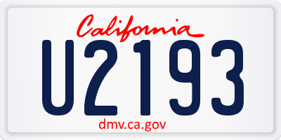 CA license plate U2193