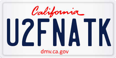 CA license plate U2FNATK