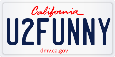 CA license plate U2FUNNY