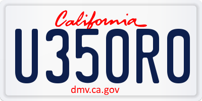 CA license plate U350R0