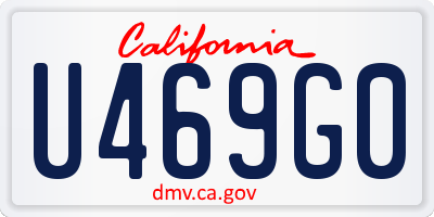 CA license plate U469G0