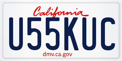 CA license plate U55KUC