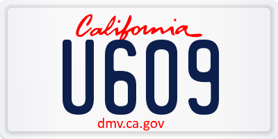 CA license plate U609