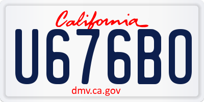 CA license plate U676BO