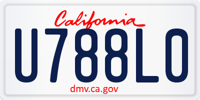 CA license plate U788L0