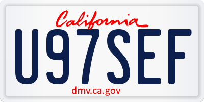 CA license plate U97SEF