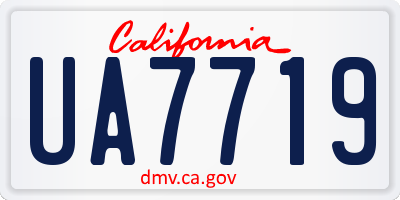 CA license plate UA7719