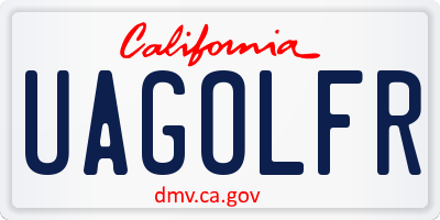 CA license plate UAGOLFR