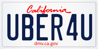 CA license plate UBER4U