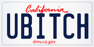 CA license plate UBITCH