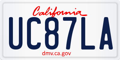 CA license plate UC87LA