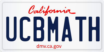 CA license plate UCBMATH