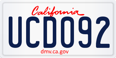 CA license plate UCD092