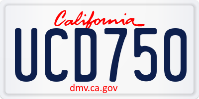 CA license plate UCD750