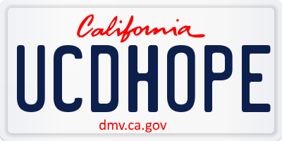 CA license plate UCDHOPE