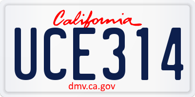 CA license plate UCE314