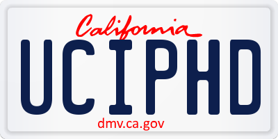 CA license plate UCIPHD