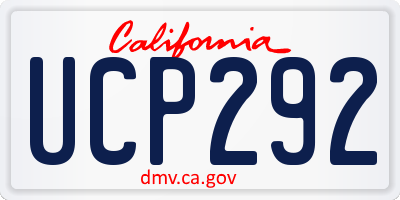 CA license plate UCP292